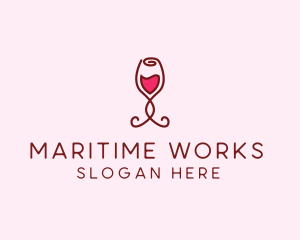 Rose Wine Glass logo design