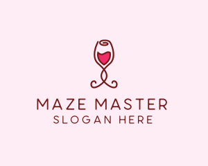 Rose Wine Glass logo design