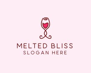 Rose Wine Glass logo design