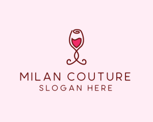 Rose Wine Glass logo design