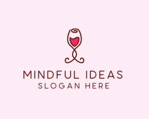 Rose Wine Glass logo design