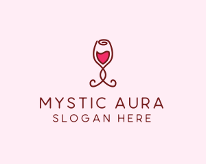 Rose Wine Glass logo design