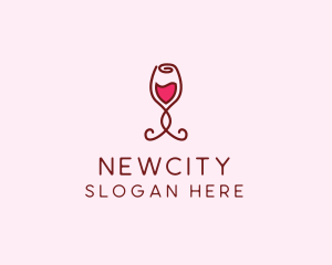 Rose Wine Glass logo design