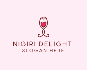 Rose Wine Glass logo design