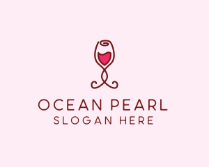 Rose Wine Glass logo design