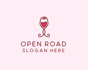 Rose Wine Glass logo design