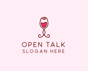 Rose Wine Glass logo design