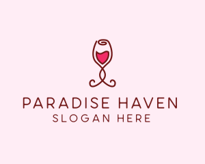 Rose Wine Glass logo design