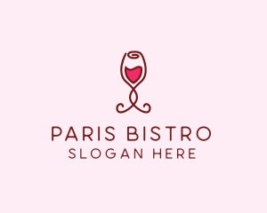 Rose Wine Glass logo design