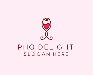 Rose Wine Glass logo design