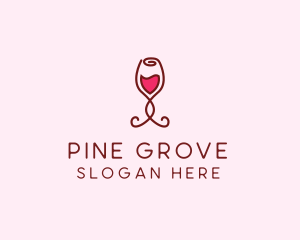 Rose Wine Glass logo design