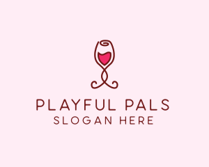 Rose Wine Glass logo design