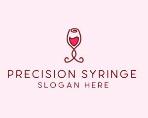 Rose Wine Glass logo design