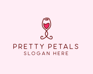 Rose Wine Glass logo design