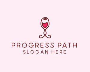 Rose Wine Glass logo design