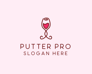 Rose Wine Glass logo design