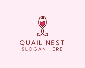 Rose Wine Glass logo design