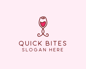 Rose Wine Glass logo design