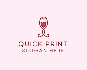 Rose Wine Glass logo design