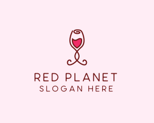 Rose Wine Glass logo design