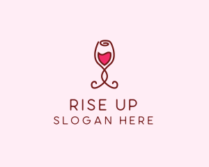 Rose Wine Glass logo design