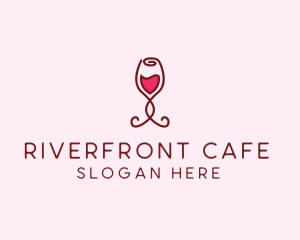 Rose Wine Glass logo design