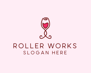 Rose Wine Glass logo design