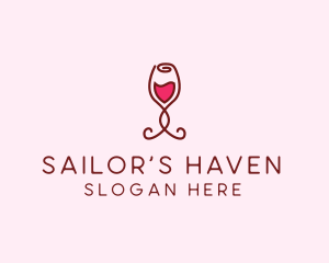 Rose Wine Glass logo design