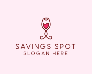 Rose Wine Glass logo design