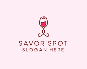 Rose Wine Glass logo design