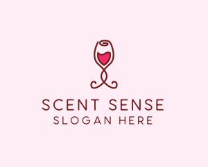 Rose Wine Glass logo design