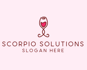 Rose Wine Glass logo design