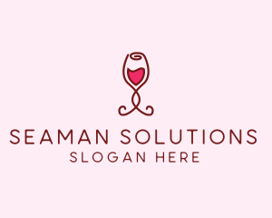 Rose Wine Glass logo design