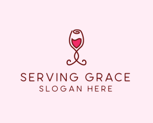 Rose Wine Glass logo design