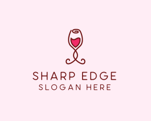 Rose Wine Glass logo design