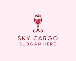 Rose Wine Glass logo design