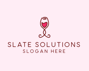 Rose Wine Glass logo design