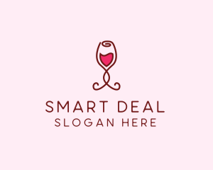 Rose Wine Glass logo design