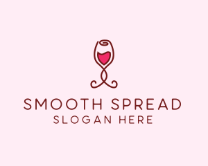 Rose Wine Glass logo design