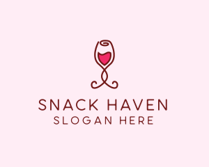 Rose Wine Glass logo design