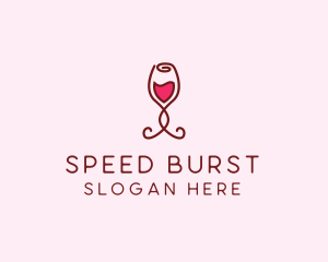 Rose Wine Glass logo design