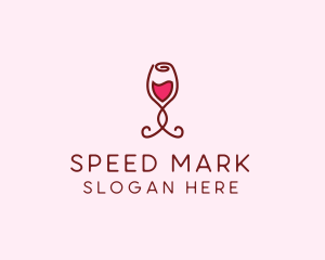 Rose Wine Glass logo design