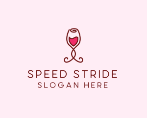 Rose Wine Glass logo design