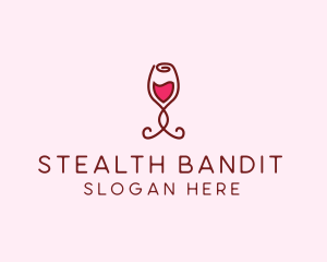 Rose Wine Glass logo design