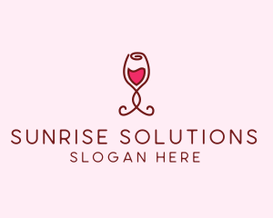 Rose Wine Glass logo design