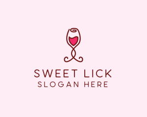 Rose Wine Glass logo design