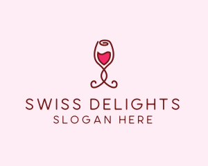 Rose Wine Glass logo design