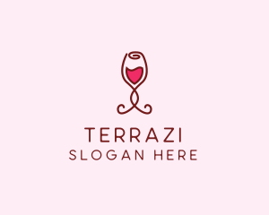 Rose Wine Glass logo design