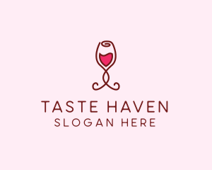 Rose Wine Glass logo design