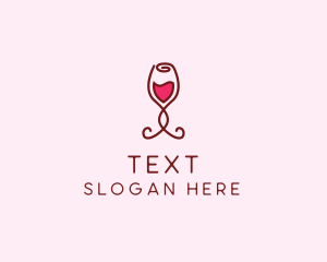 Rose Wine Glass logo design